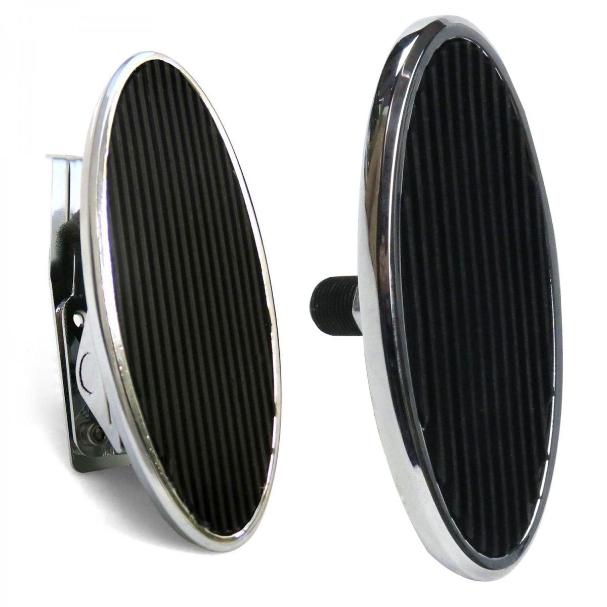 Oval Floor Mount Gas Pedal with Large Oval Brake Pad Chromed Billet