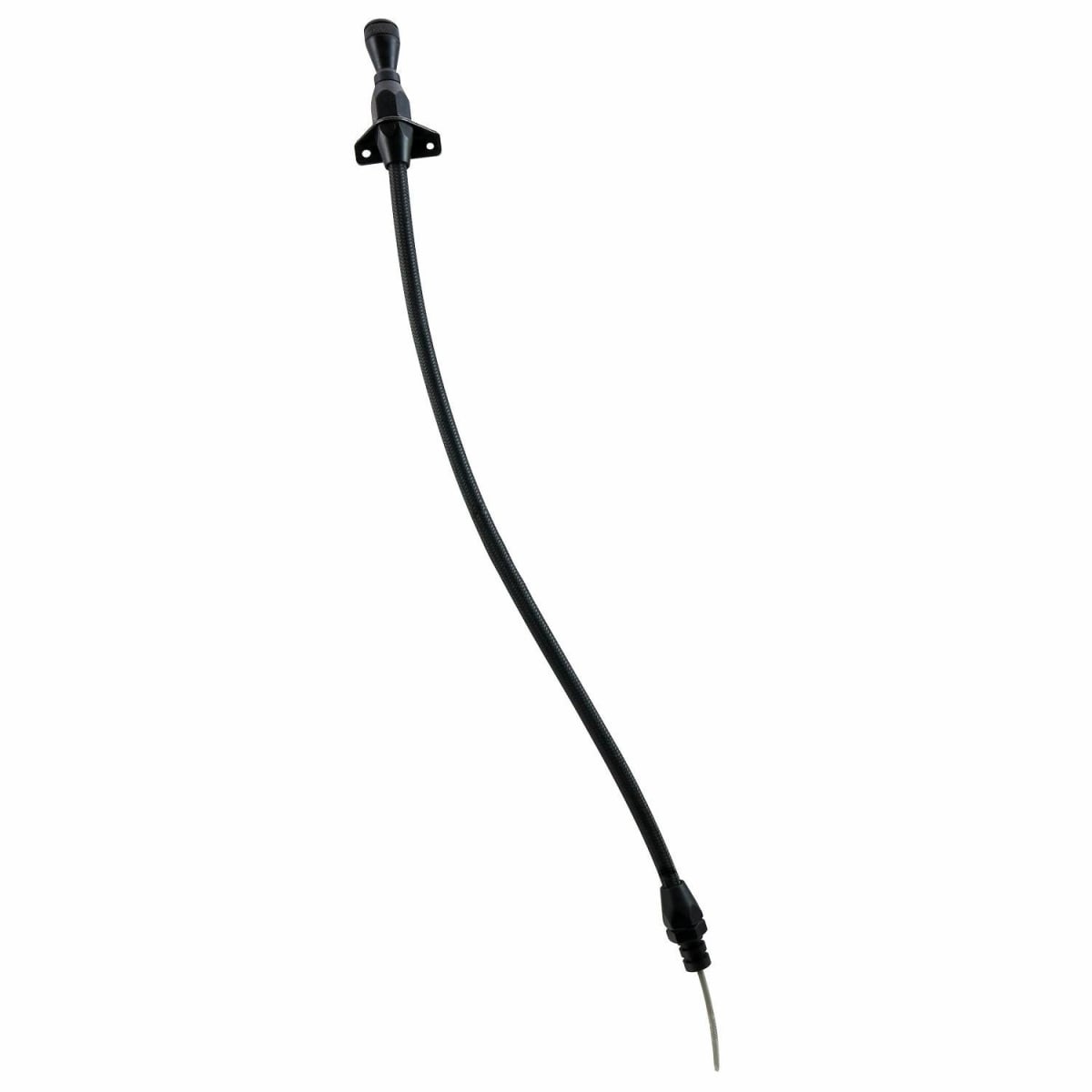 200-4R Black Billet Stainless Steel Braid Locking Dipstick Firewal & Transmission Mount