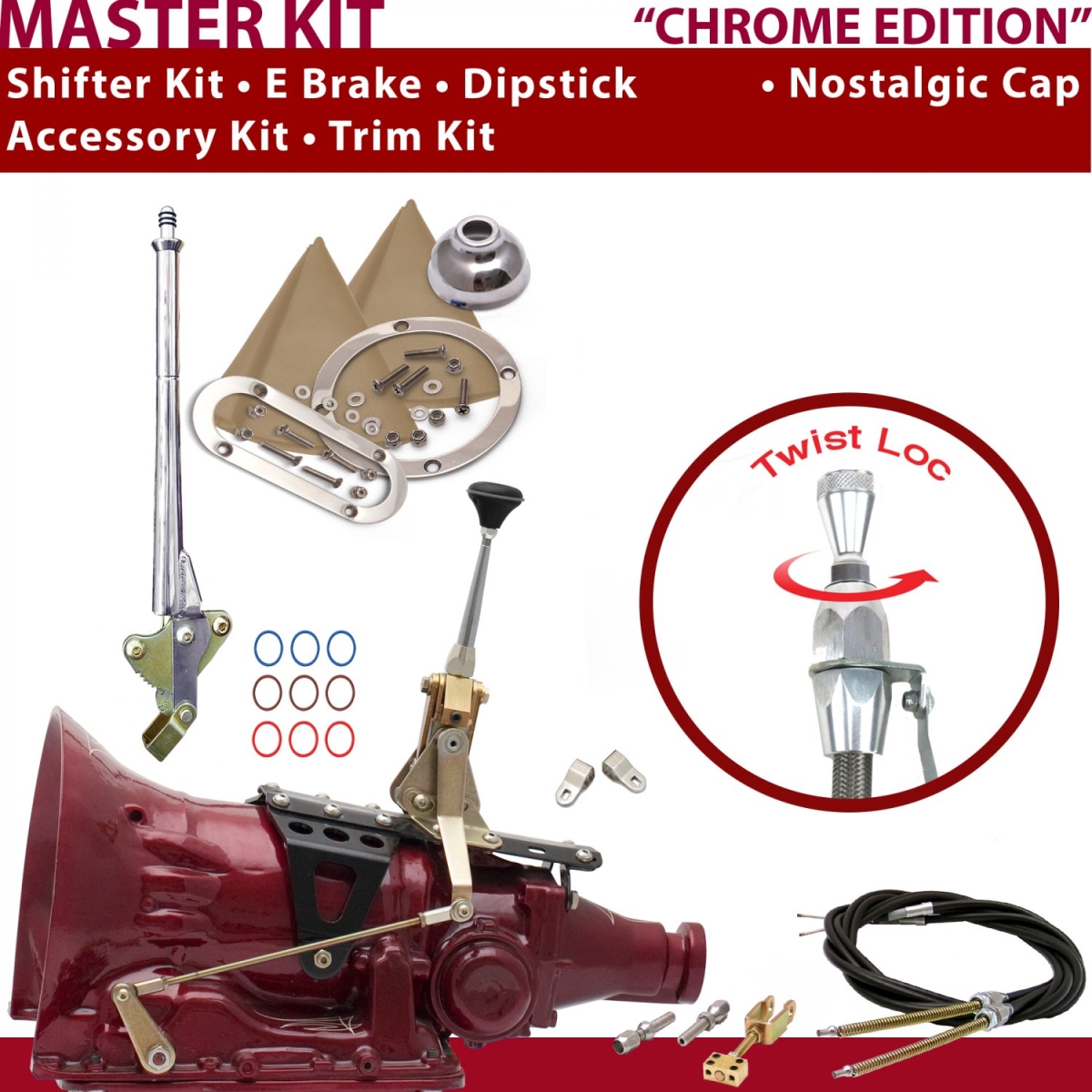 American Shifter 343570 Shifter Kit (6" E Brake Cable Clevis Trim Kit Dipstick AOD For C8348)