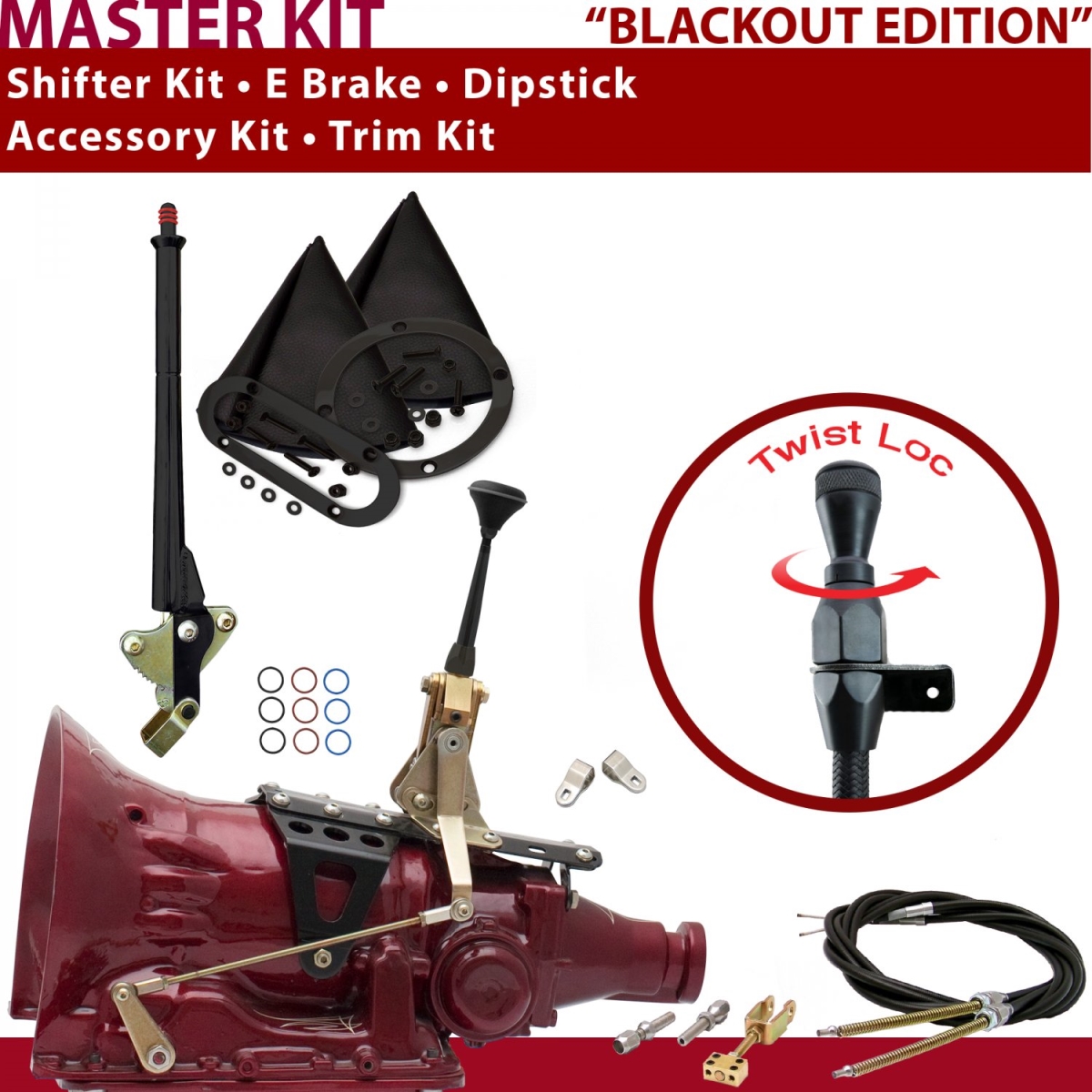 American Shifter 343706 Shifter Kit (6" E Brake Cable Clevis Trim Kit Dipstick AOD For C83D0)