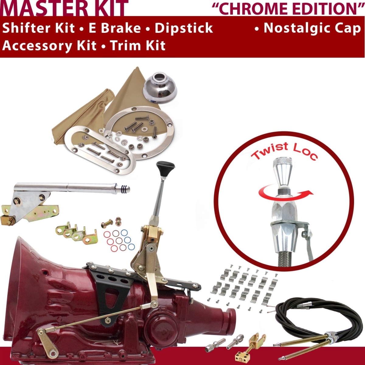 American Shifter 343498 Shifter Kit (6" E Brake Cable Clamp Trim Kit Dipstick AOD For C8300)