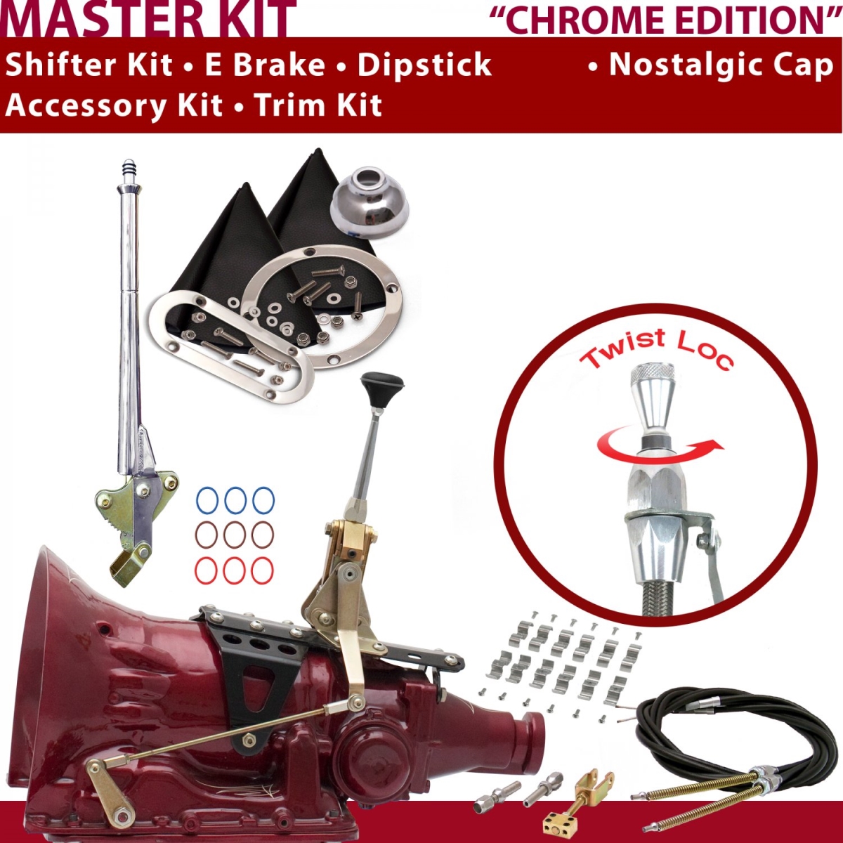 American Shifter 343455 Shifter Kit (6" E Brake Cable Clamp Trim Kit Dipstick AOD For C82D6)