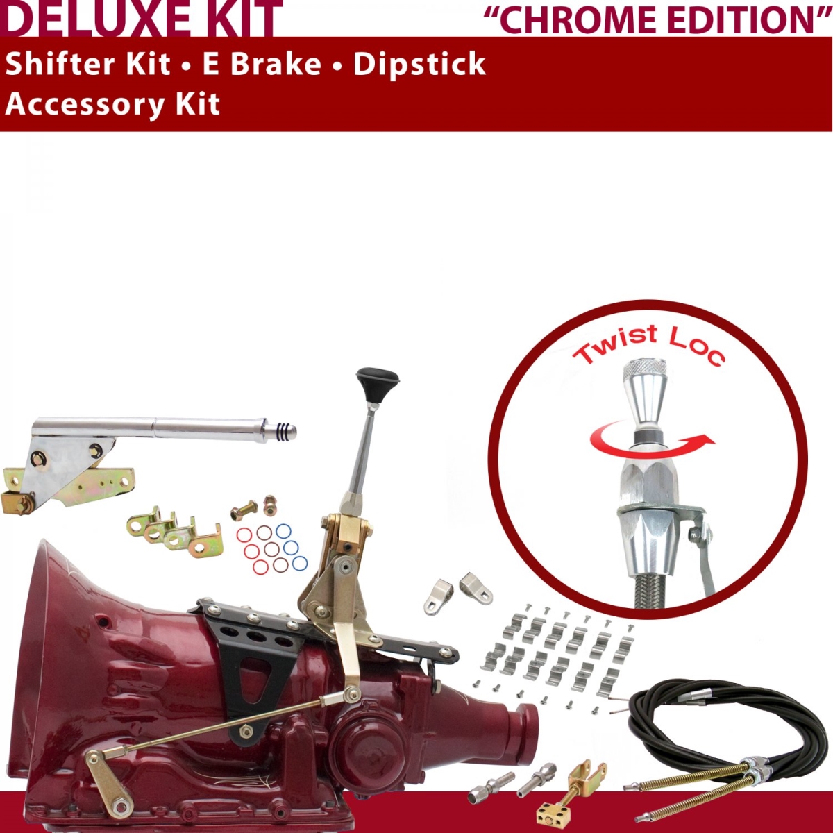 American Shifter 346056 Shifter Kit (TH350 6" E Brake Cable Clamp Clevis Dipstick For C8CF7, 1 Pack)