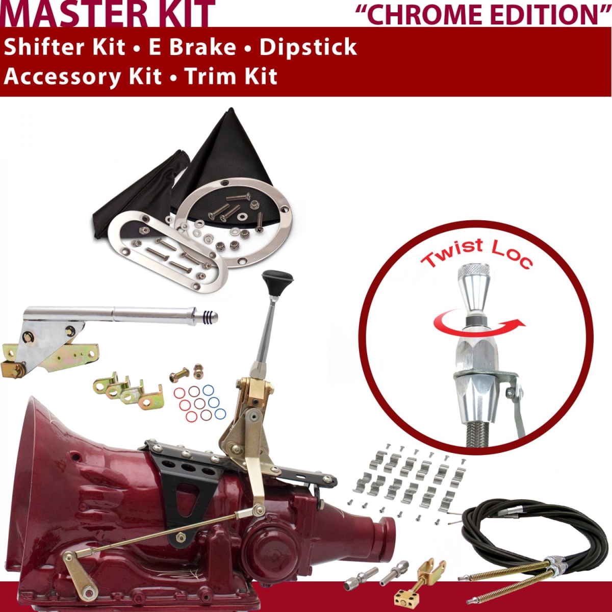 American Shifter 346079 Shifter Kit (TH350 6" E Brake Cable Clamp Trim Kit Dipstick For C8D0E, 1 Pack)