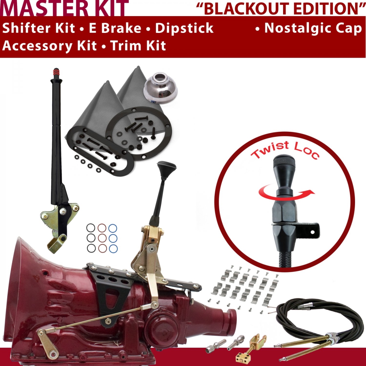 American Shifter 346400 TH350 Shifter Kit (6" E Brake Cable Clamp Trim Kit Dipstick For C8E4E), 1 Pack