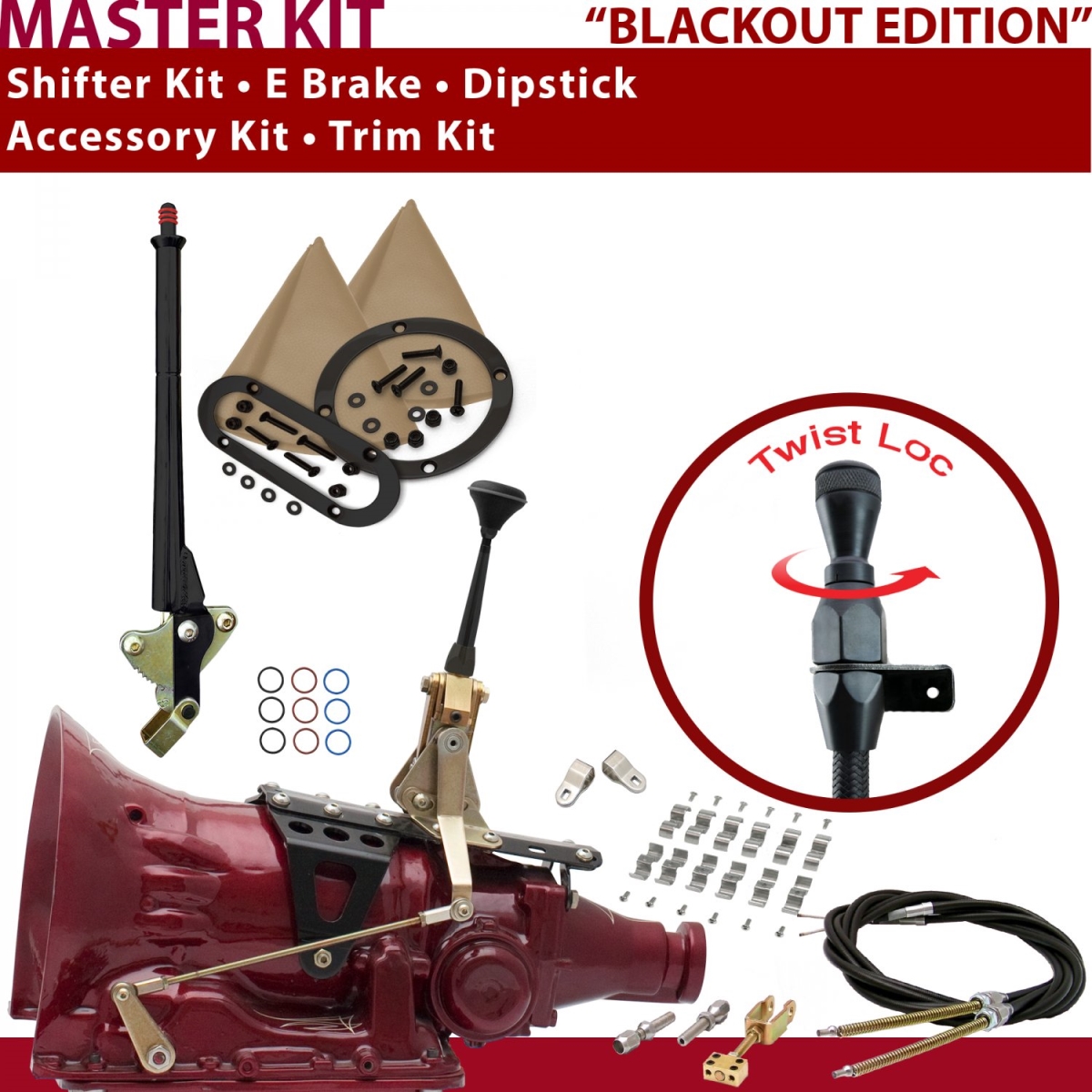 American Shifter 346855 Shifter Kit (2004R 6" E Brake Cable Clamp Clevis Trim Kit Dipstick For C9014, 1 Pack)
