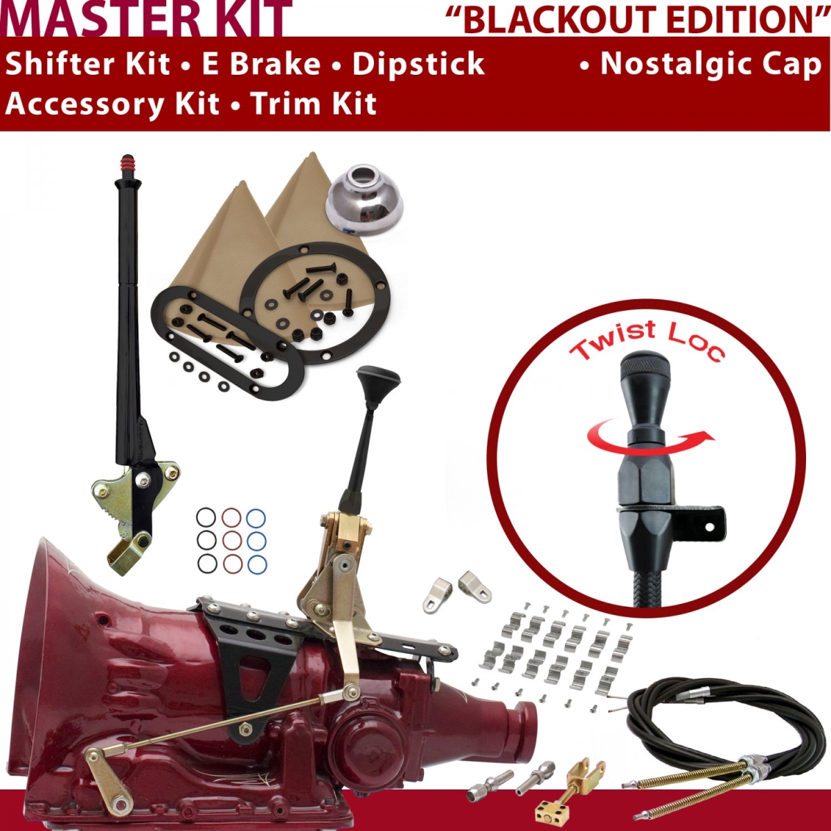 American Shifter 346856 2004R Shifter Kit (6" E Brake Cable Clamp Clevis Trim Kit Dipstick For C9015), 1 Pack