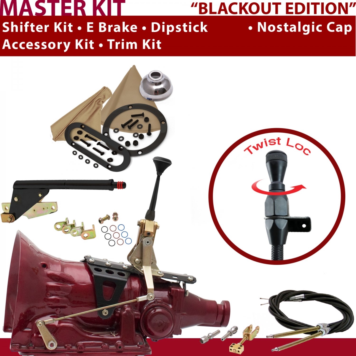 American Shifter 346011 700R4 Shifter Kit (6" E Brake Cable Trim Kit Dipstick For C8CCA), 1 Pack