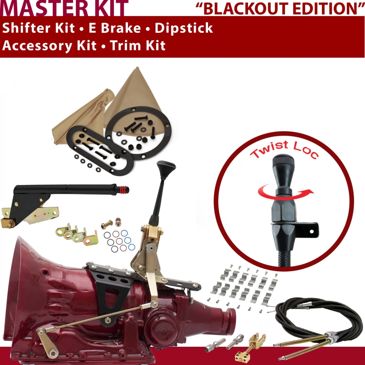American Shifter 346024 700R4 Shifter Kit (6" E Brake Cable Clamp Trim Kit Dipstick For C8CD7), 1 Pack