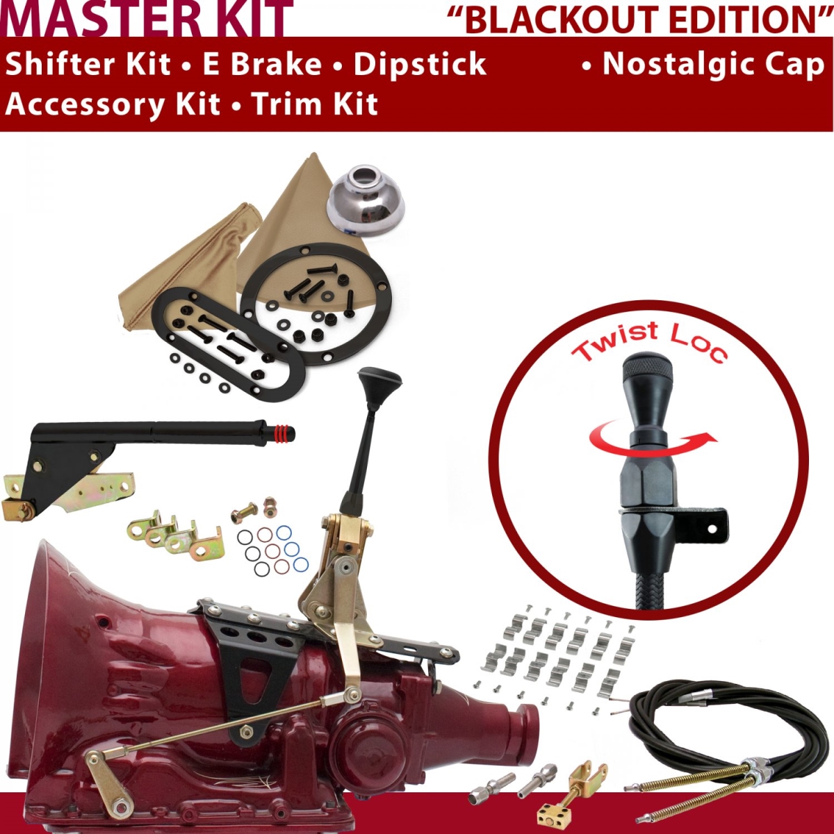 American Shifter 346025 Shifter Kit (700R4 6" E Brake Cable Clamp Trim Kit Dipstick For C8CD8, 1 Pack)