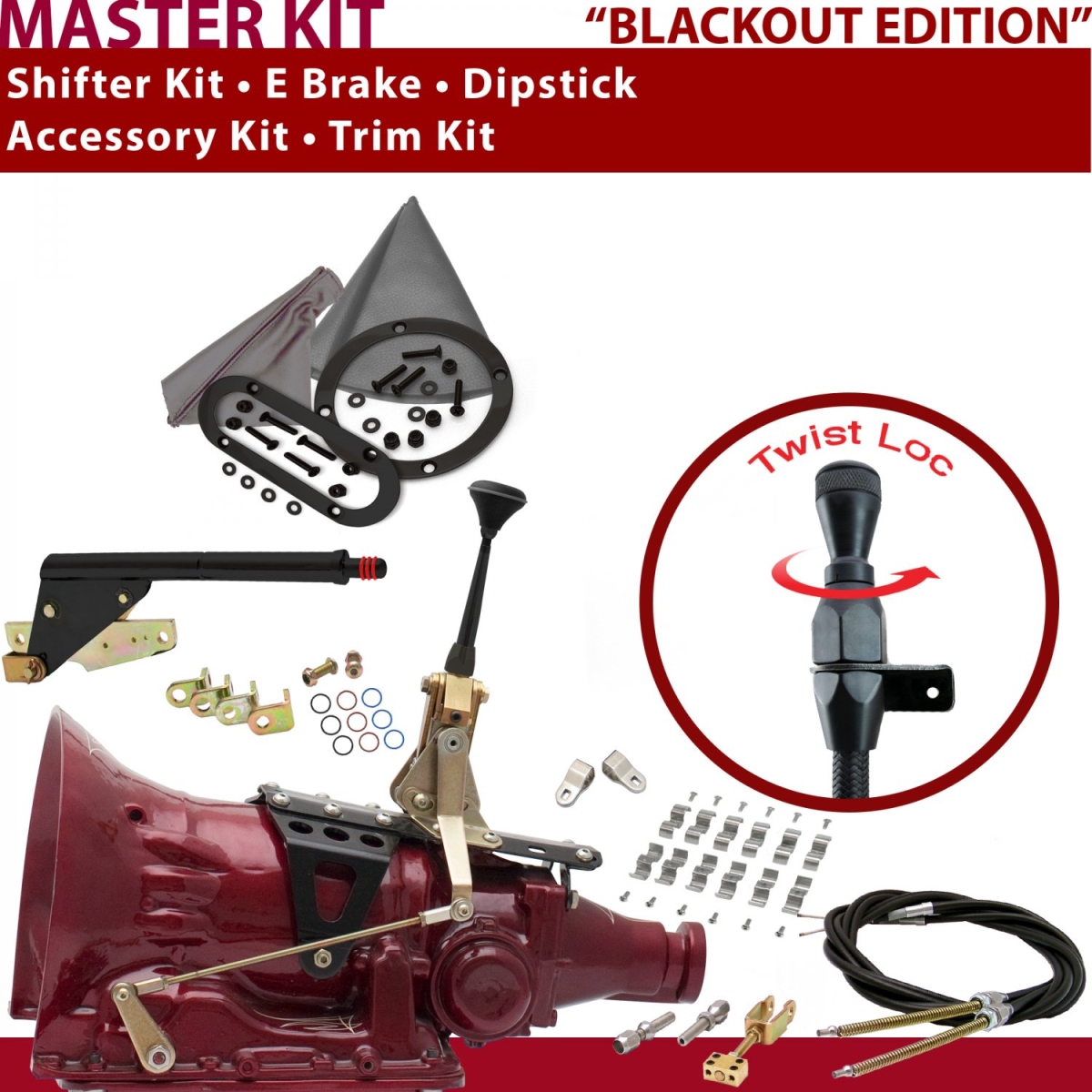 American Shifter 346029 700R4 Shifter Kit (6" E Brake Cable Clamp Clevis Trim Kit Dipstick For C8CDC), 1 Pack