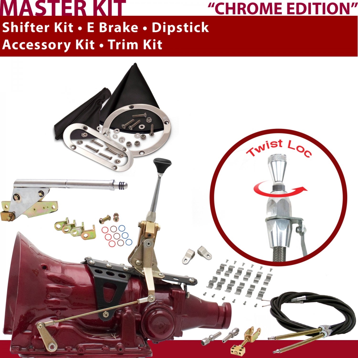 American Shifter 346974 Shifter Kit (TH200 6" E Brake Cable Clamp Clevis Trim Kit Dipstick For C908B, 1 Pack)