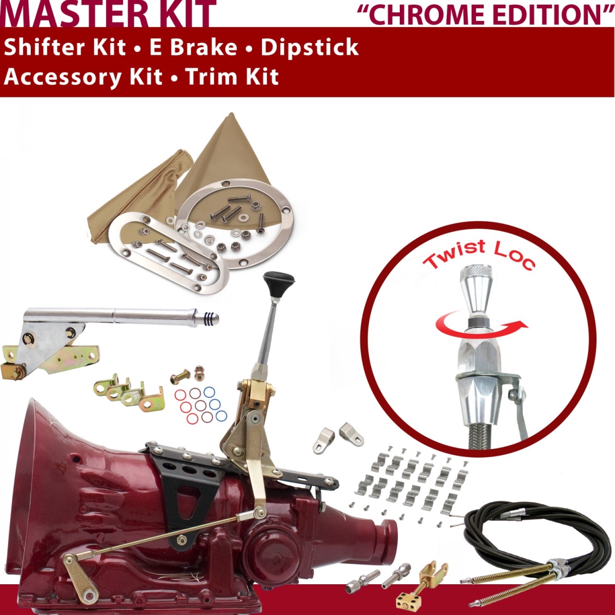American Shifter 346998 TH200 Shifter Kit (6" E Brake Cable Clamp Clevis Trim Kit Dipstick For C90A3), 1 Pack