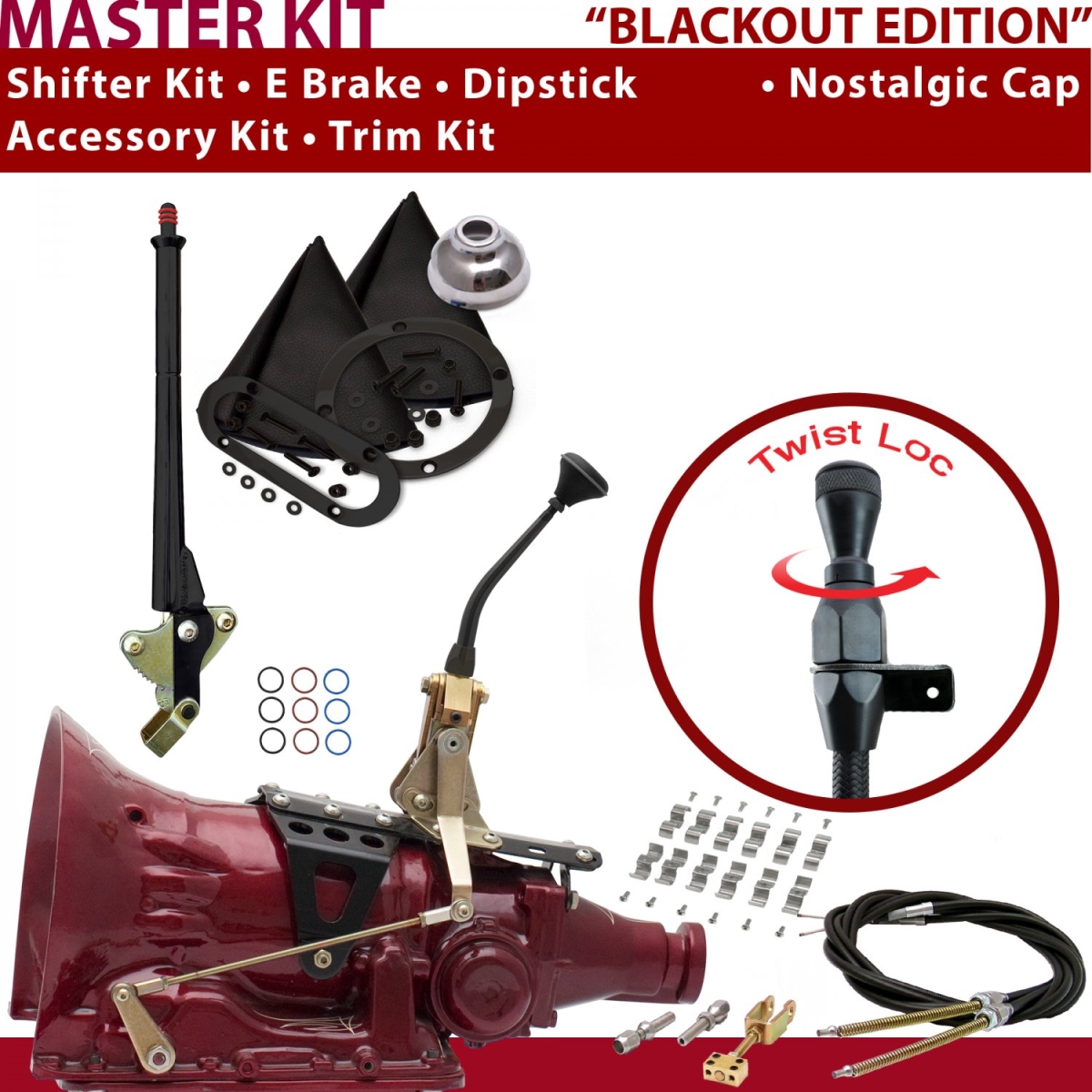 American Shifter 348074 727 Shifter Kit (8" E Brake Cable Clamp Trim Kit Dipstick For C94D4), 1 Pack