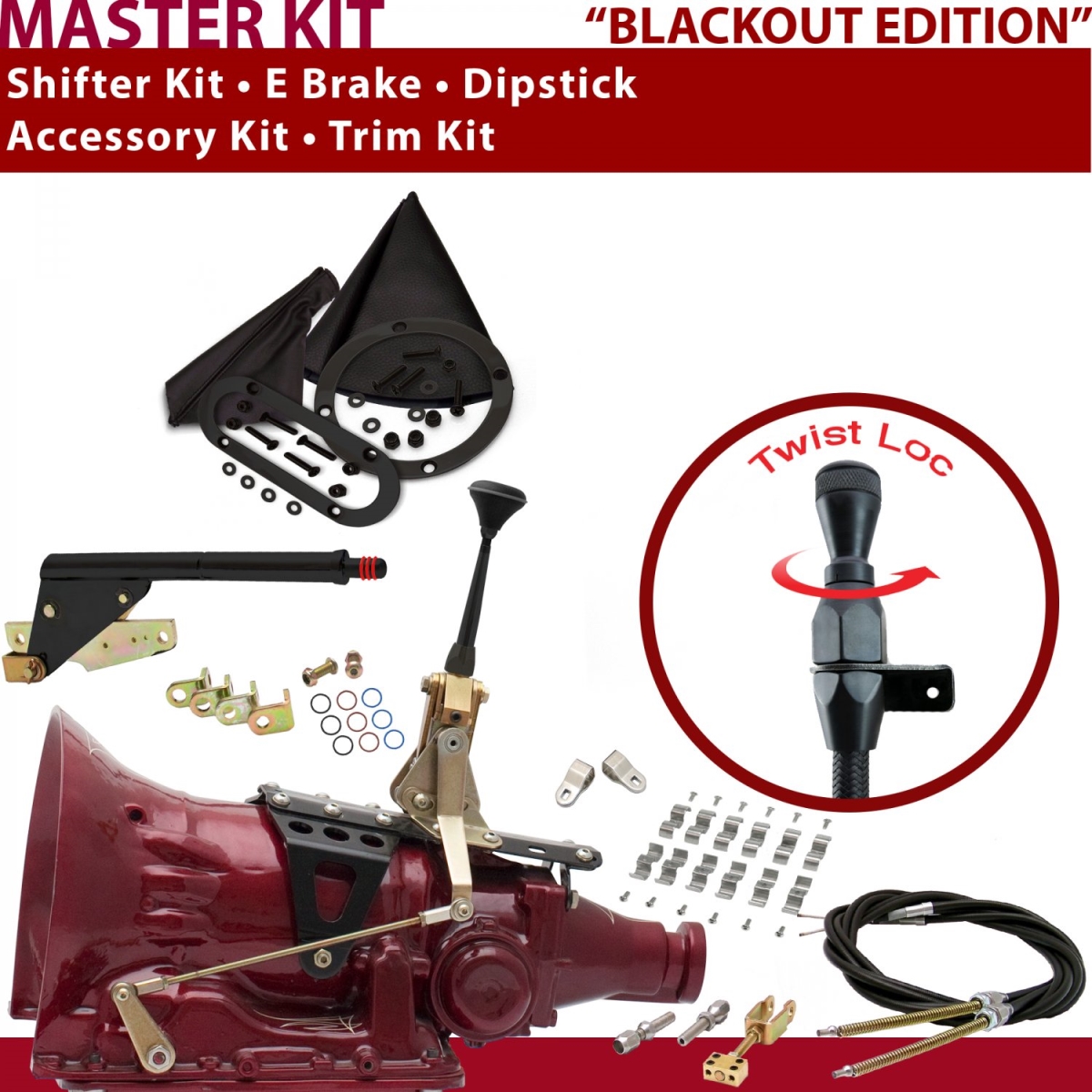 American Shifter 347368 Shifter Kit (TH200 6" E Brake Cable Clamp Clevis Trim Kit Dipstick For C9214, 1 Pack)