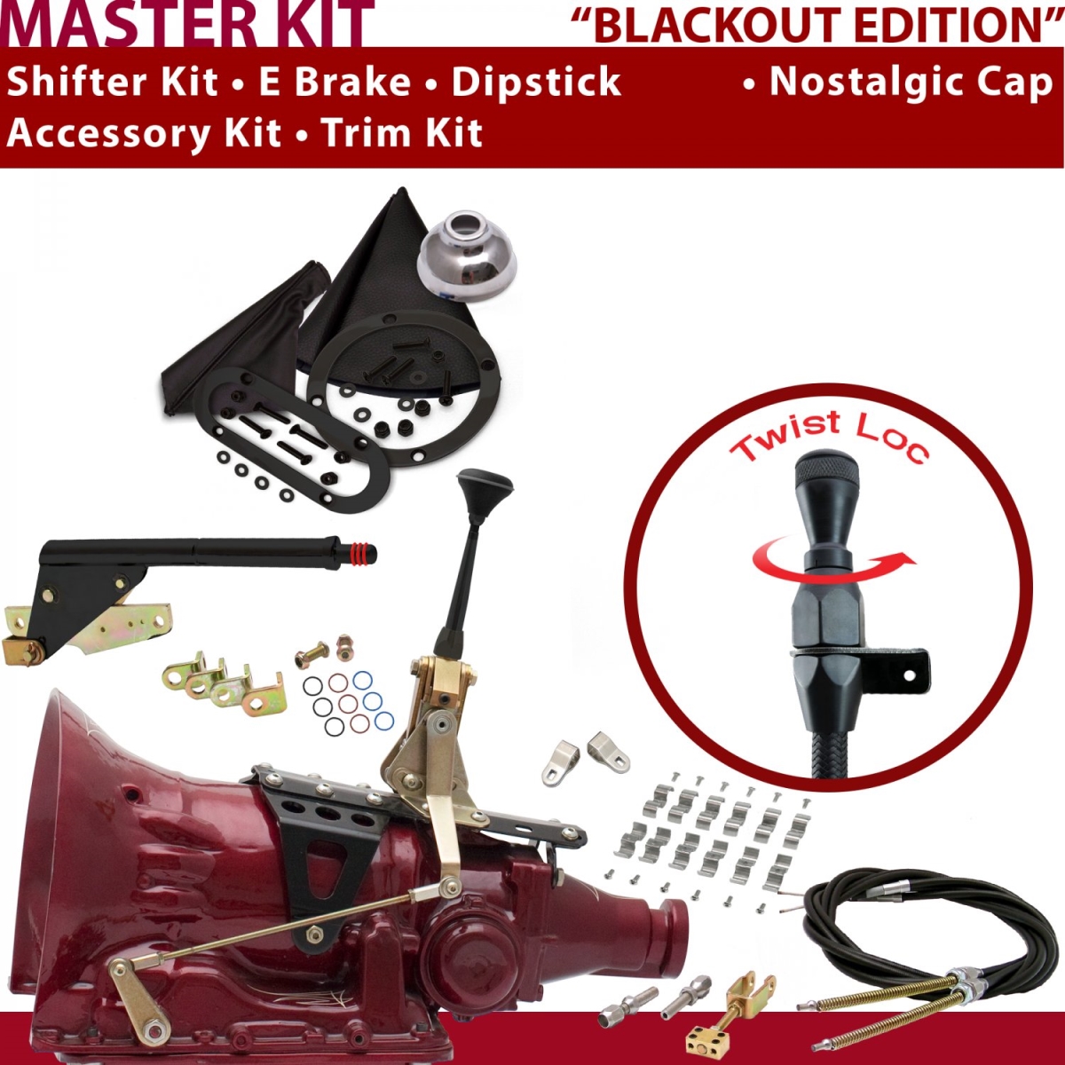 American Shifter 347369 Shifter Kit (TH200 6" E Brake Cable Clamp Clevis Trim Kit Dipstick For C9215, 1 Pack)