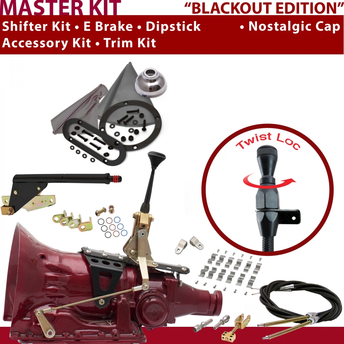 American Shifter 347371 Shifter Kit (TH200 6" E Brake Cable Clamp Clevis Trim Kit Dipstick For C9217, 1 Pack)
