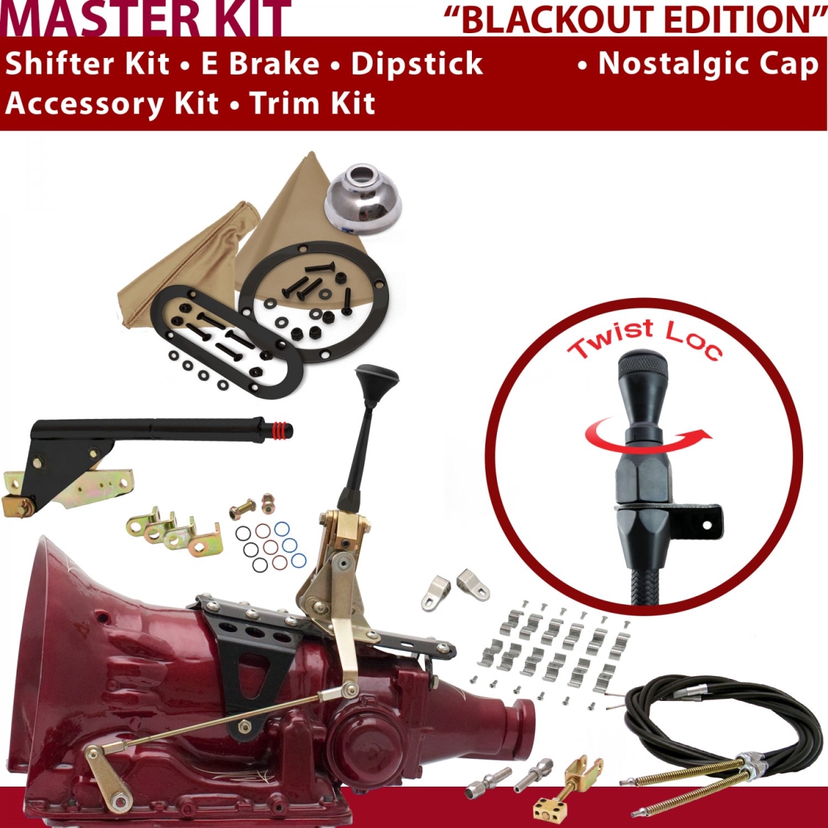 American Shifter 347374 TH200 Shifter Kit (6" E Brake Cable Clamp Clevis Trim Kit Dipstick For C9219), 1 Pack