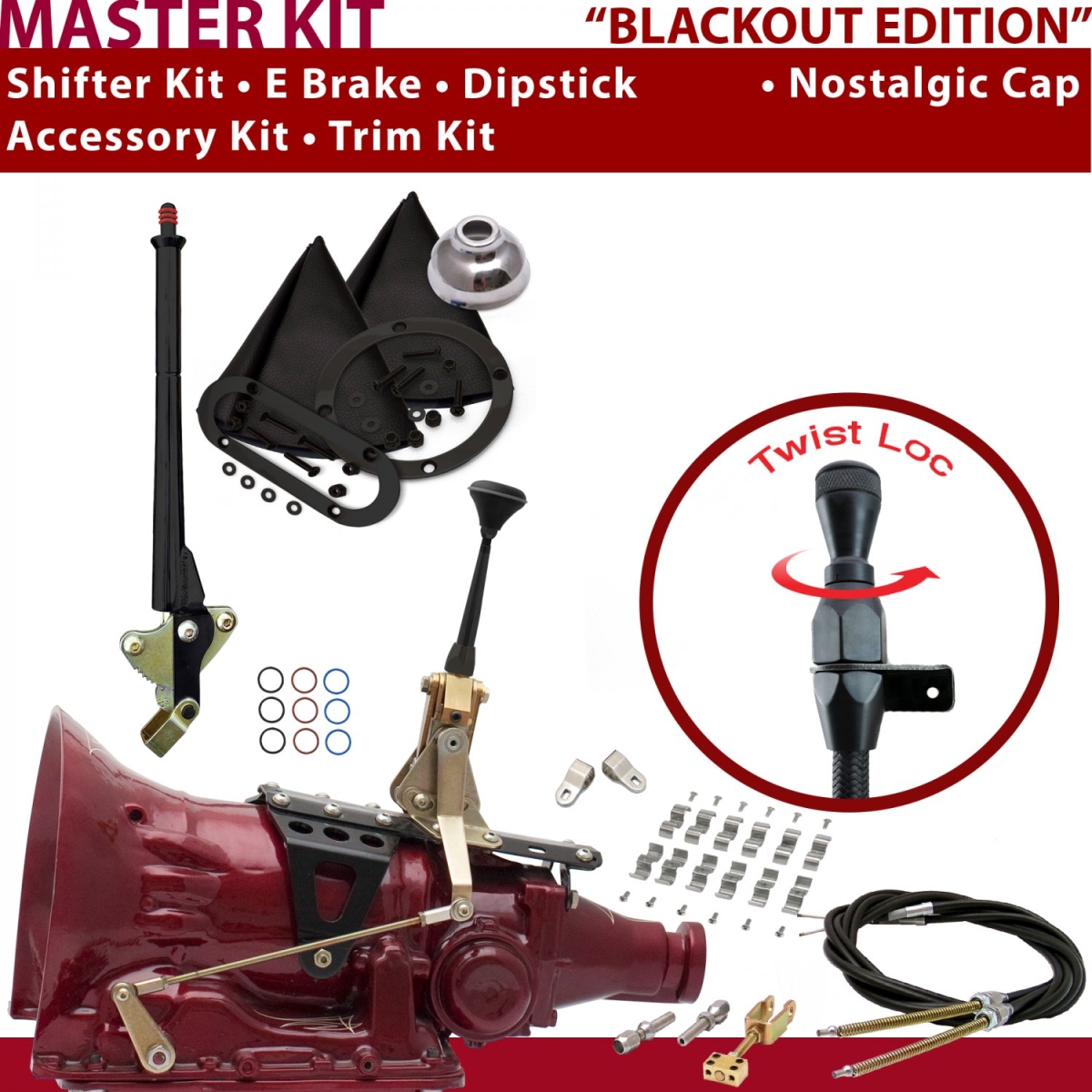 American Shifter 347299 Shifter Kit (TH200 6" E Brake Cable Clamp Clevis Trim Kit Dipstick For C91CF, 1 Pack)