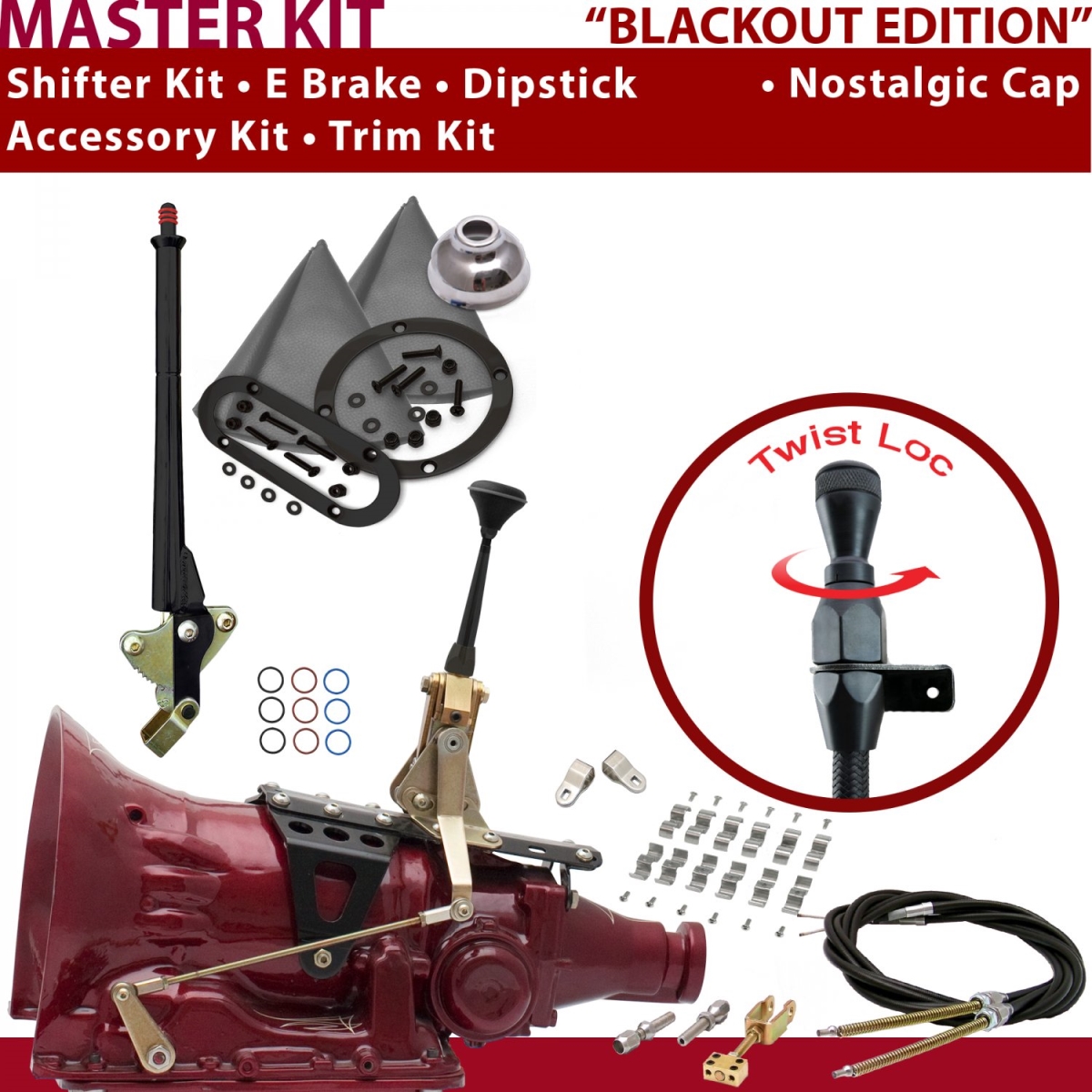 American Shifter 347301 Shifter Kit (TH200 6" E Brake Cable Clamp Clevis Trim Kit Dipstick For C91D1, 1 Pack)