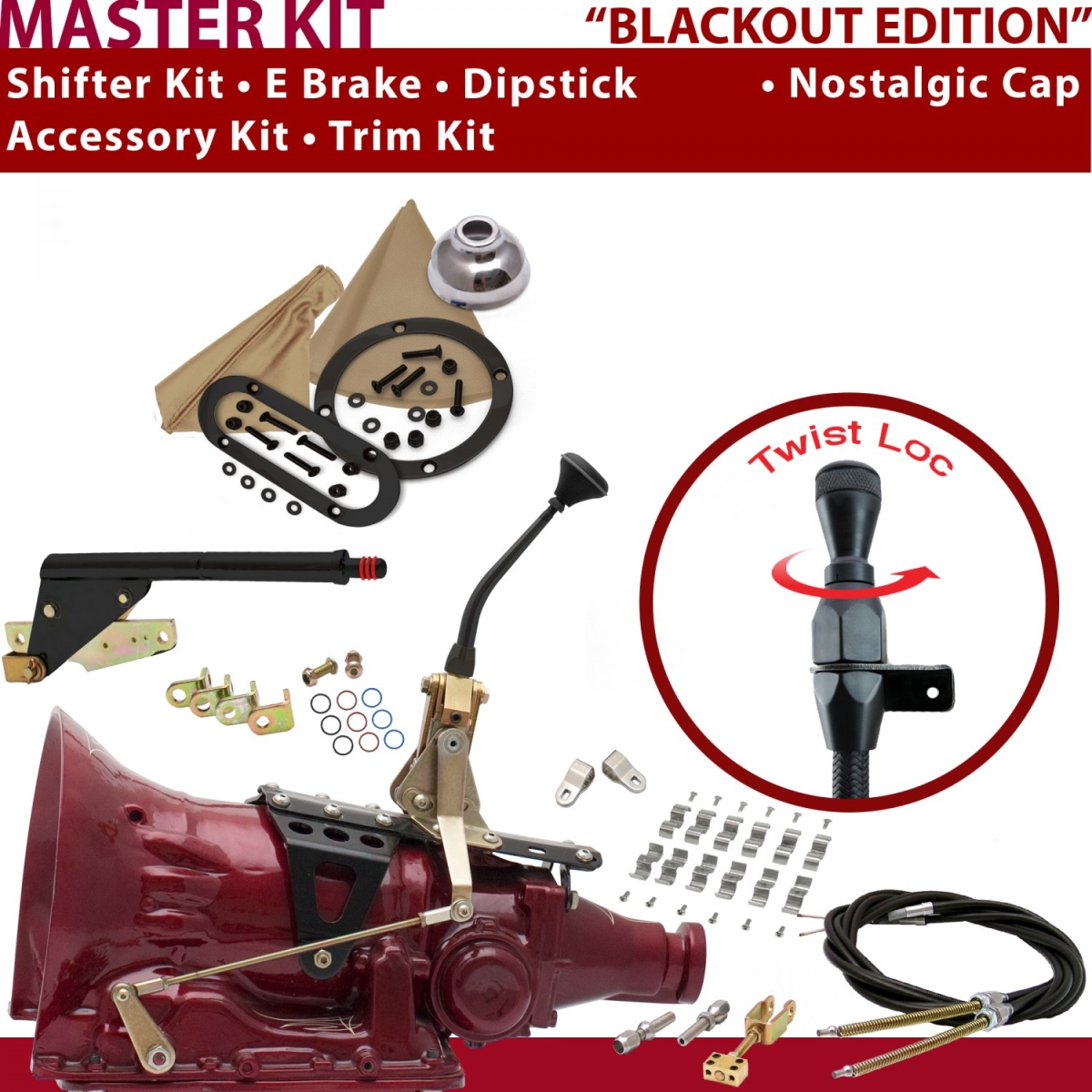 American Shifter 349831 C6 Shifter Kit (8" E Brake Cable Clamp Clevis Trim Kit Dipstick For C9BAB), 1 Pack