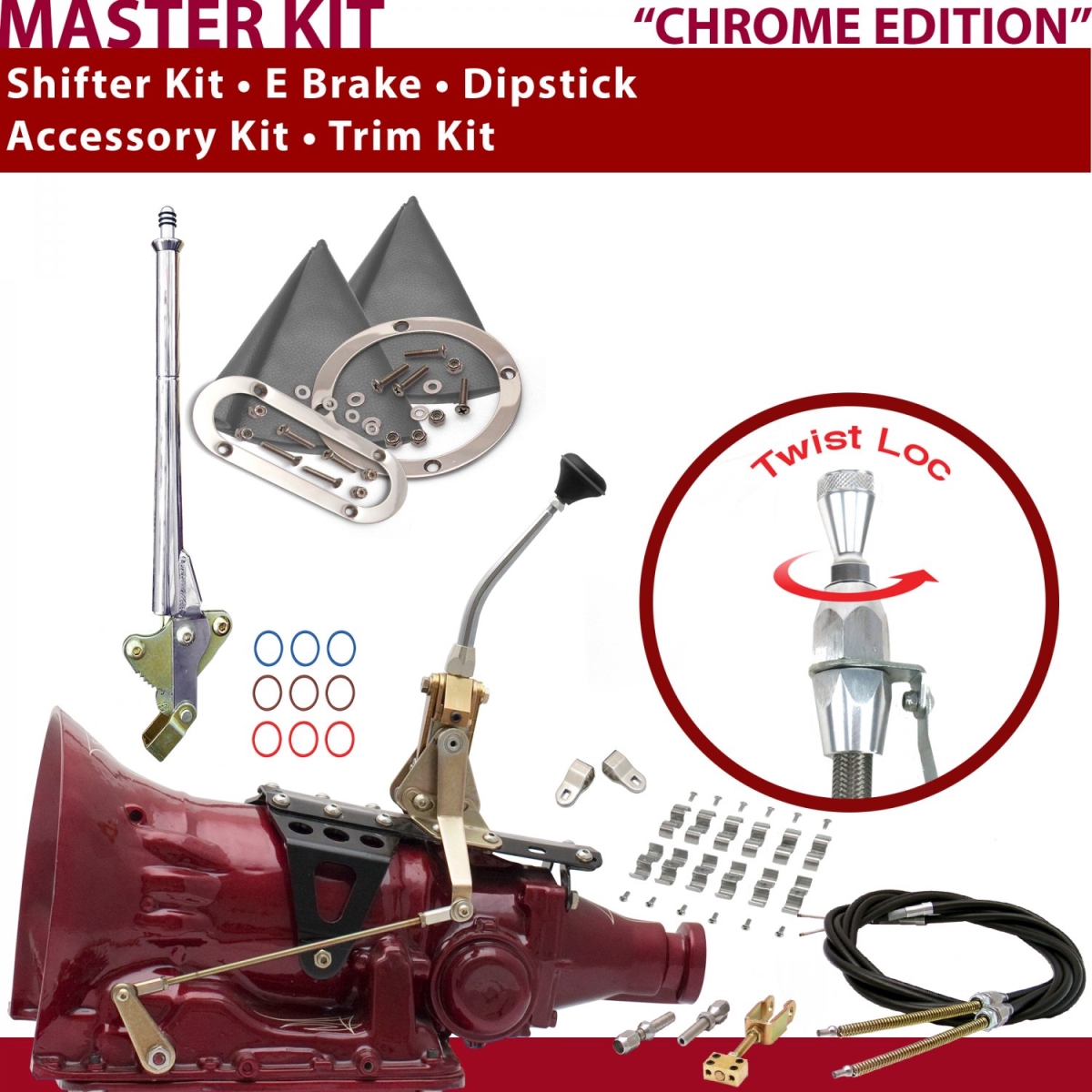 American Shifter 350331 Shifter Kit (AOD 8" E Brake Cable Clamp Clevis Trim Kit Dipstick For C9D9D, 1 Pack)
