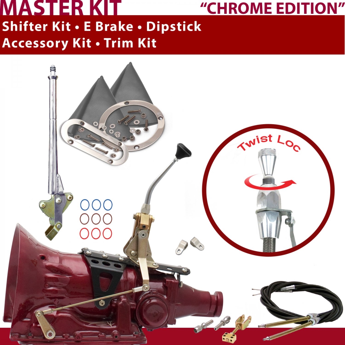 American Shifter 350474 Shifter Kit (AOD 8" E Brake Cable Clevis Trim Kit Dipstick For C9E2C, 1 Pack)