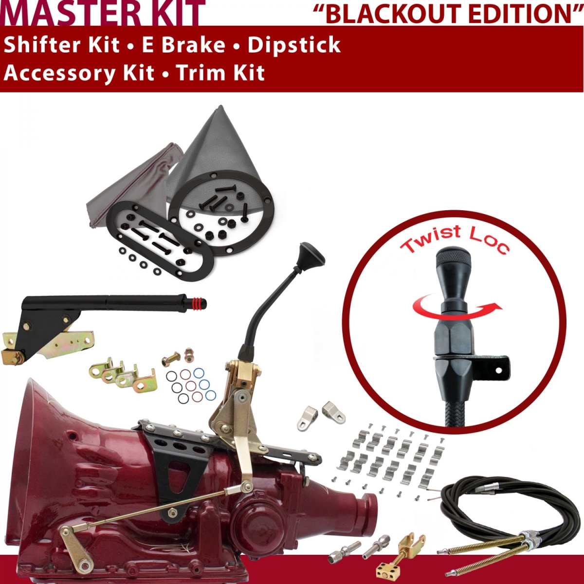 American Shifter 350723 Shifter Kit (AOD 8" E Brake Cable Clamp Clevis Trim Kit Dipstick For C9F24, 1 Pack)