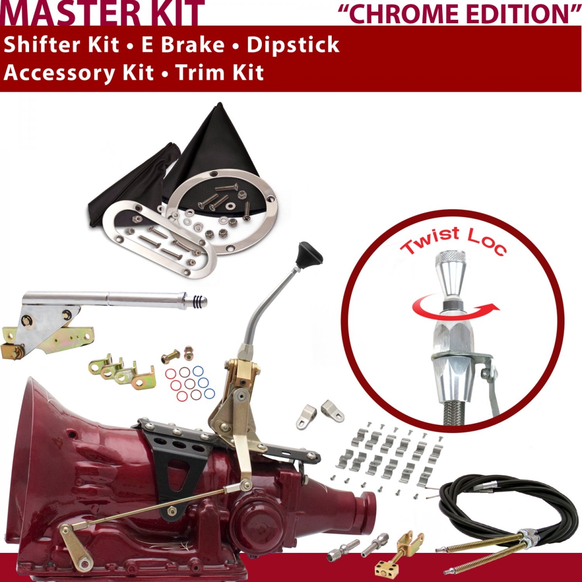 American Shifter 349880 Shifter Kit (FMX 8" E Brake Cable Clamp Clevis Trim Kit Dipstick For C9BDB, 1 Pack)