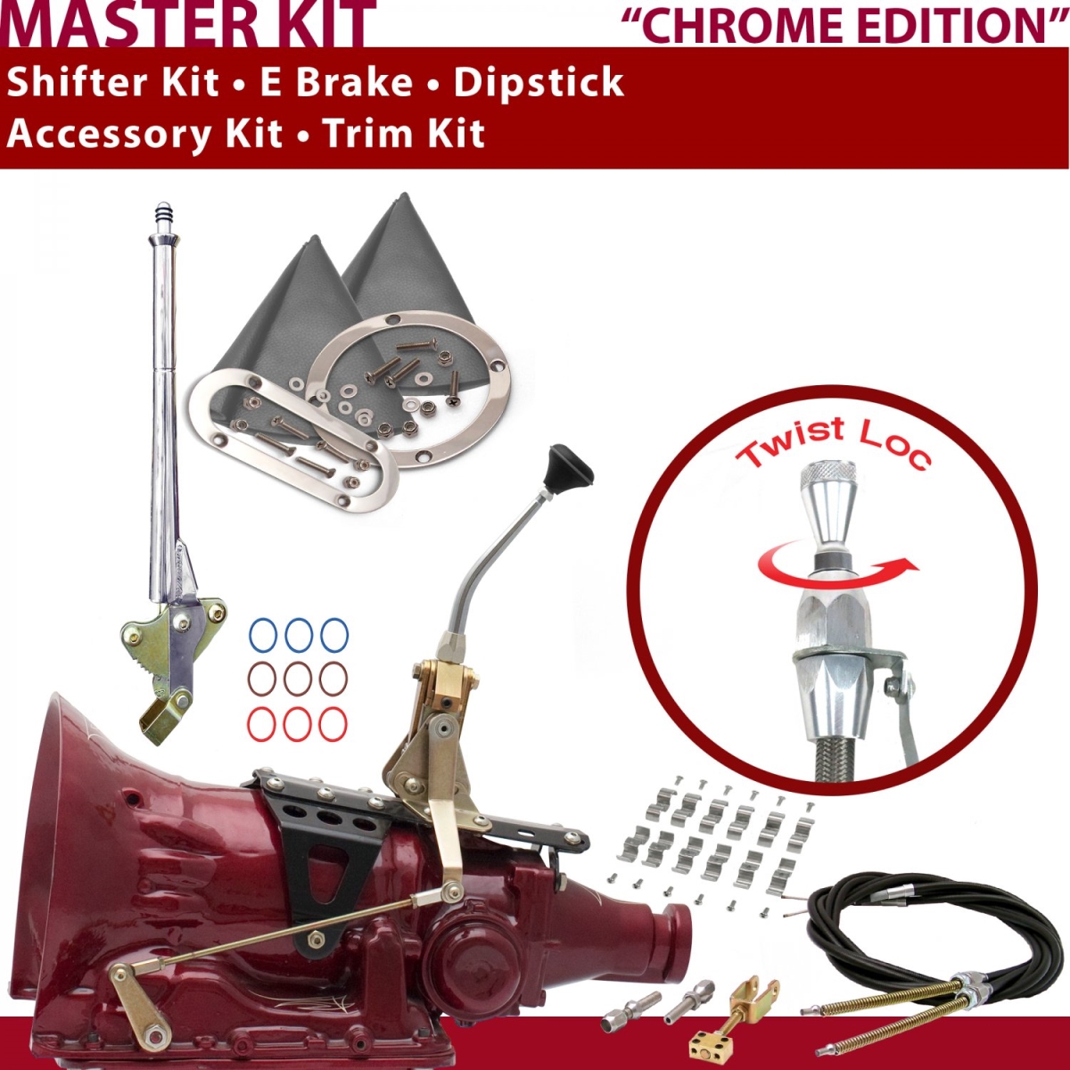 American Shifter 349883 FMX Shifter Kit (8" E Brake Cable Clamp Trim Kit Dipstick For C9BDE), 1 Pack