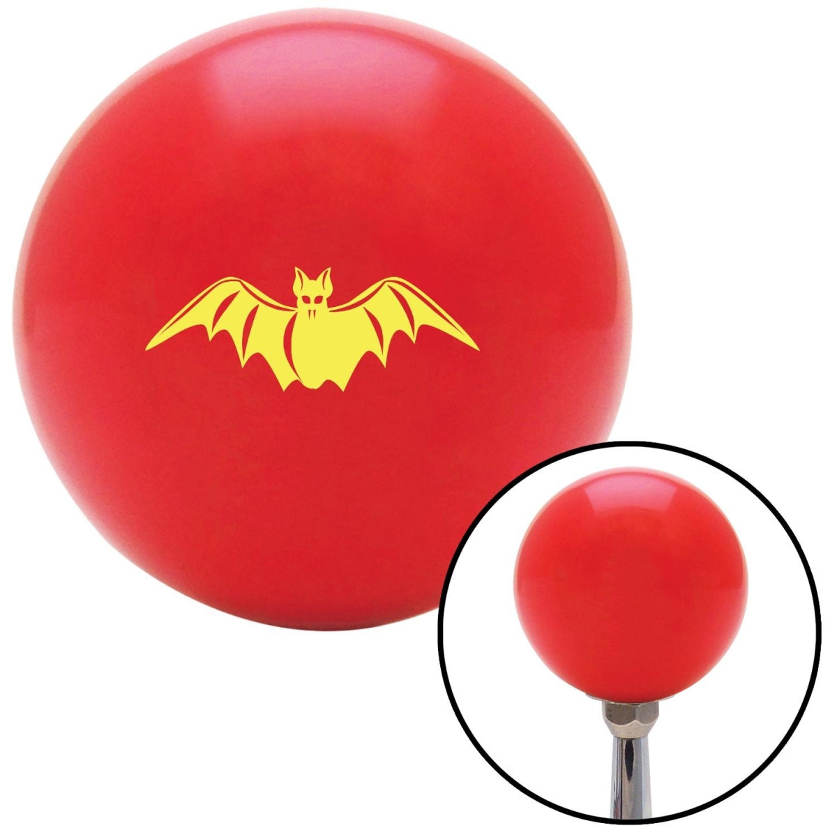 American Shifter 93515 Red Shift Knob with M16 x 1.5 Insert (Yellow Bat)