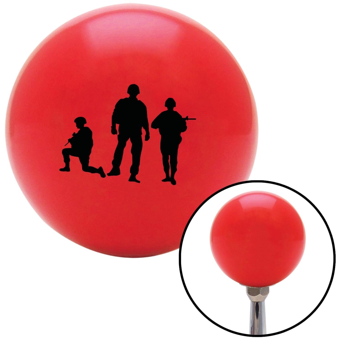 American Shifter 98198 Red Shift Knob with M16 x 1.5 Insert (Black Soldiers)