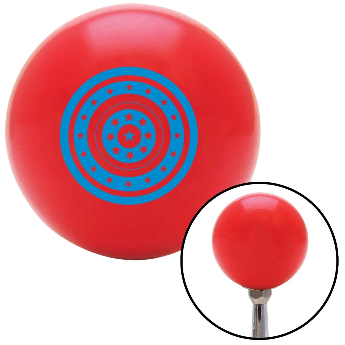American Shifter 98235 Red Shift Knob with M16 x 1.5 Insert (Blue Star Target)