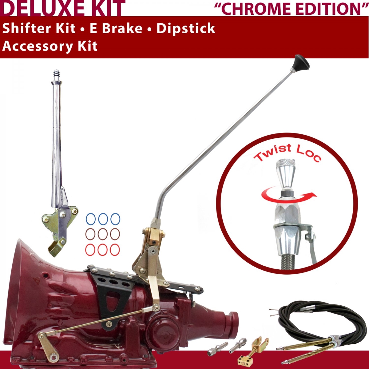 Picture of American Shifter 371075 AOD Shifter Kit 16 in. E Brake Cable Dipstick for CEE73