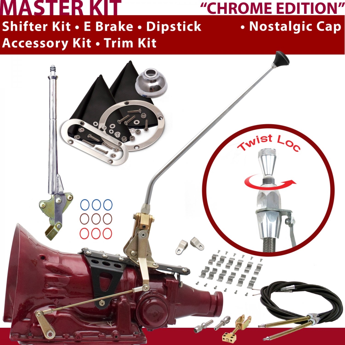 Picture of American Shifter 370720 FMX Shifter Kit 16 in. E Brake Cable Clamp Clevis Trim Kit Dipstick for CED11