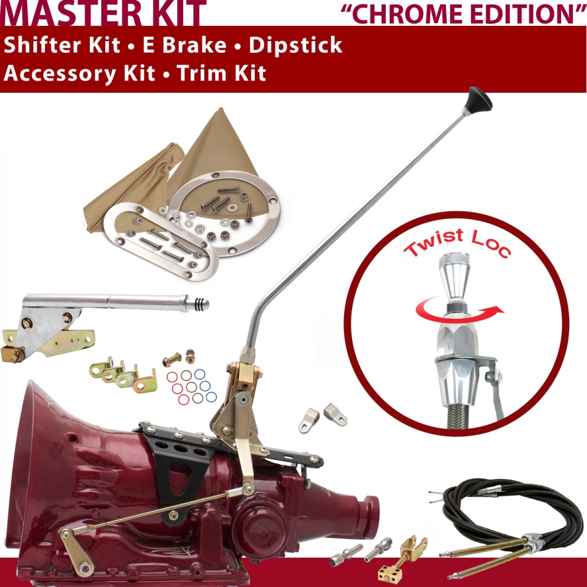 Picture of American Shifter 372159 4L60E Shifter Kit 16 in. E Brake Cable Clevis Trim Kit Dipstick for CF2AC