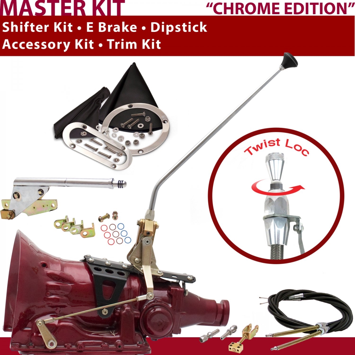 Picture of American Shifter 371960 4L60E Shifter Kit 16 in. E Brake Cable Trim Kit Dipstick for CF1E5