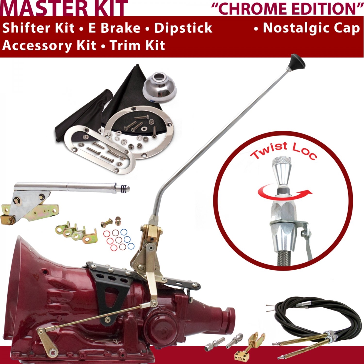 Picture of American Shifter 372066 4L60E Shifter Kit 16 in. E Brake Cable Trim Kit Dipstick for CF24F