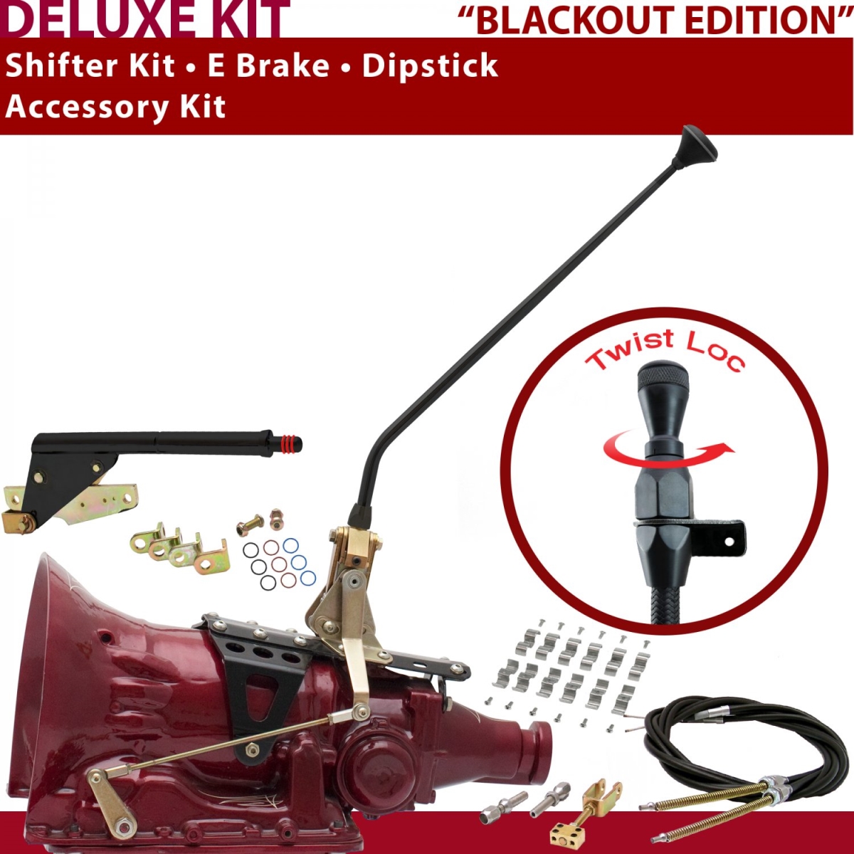 Picture of American Shifter 373282 TH400 Shifter Kit 16 in. E Brake Cable Clamp Dipstick for CF70C