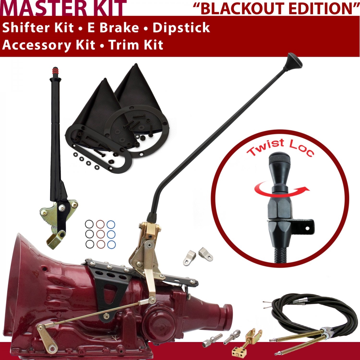 Picture of American Shifter 373241 TH400 Shifter Kit 16 in. E Brake Cable Clevis Trim Kit Dipstick for CF6E3