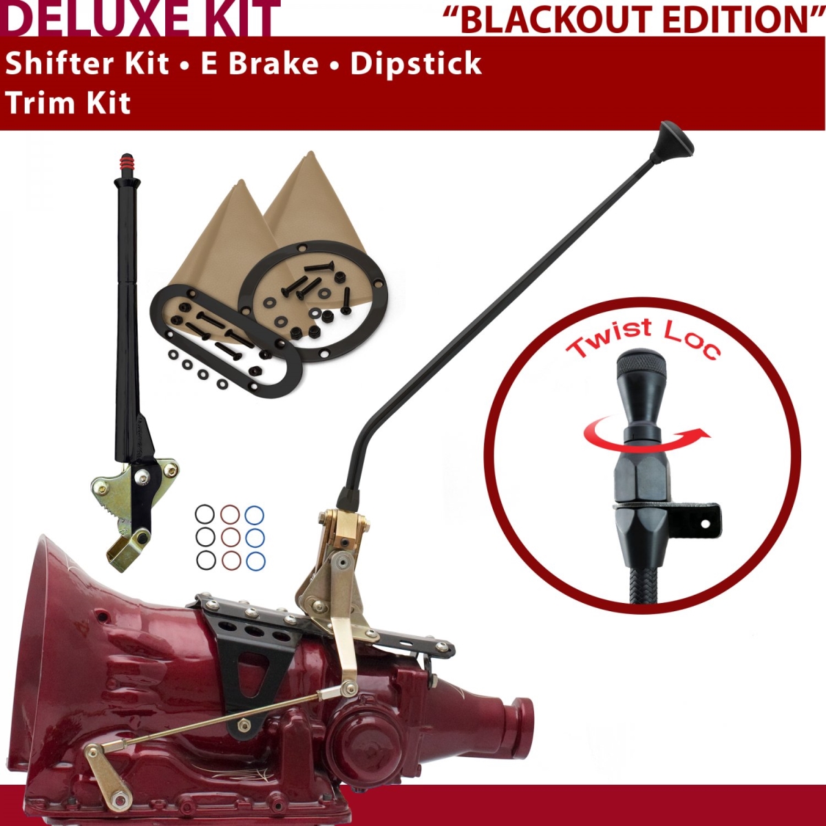 Picture of American Shifter 373196 TH400 Shifter Kit 16 in. E Brake Trim Kit Dipstick for CF6B6