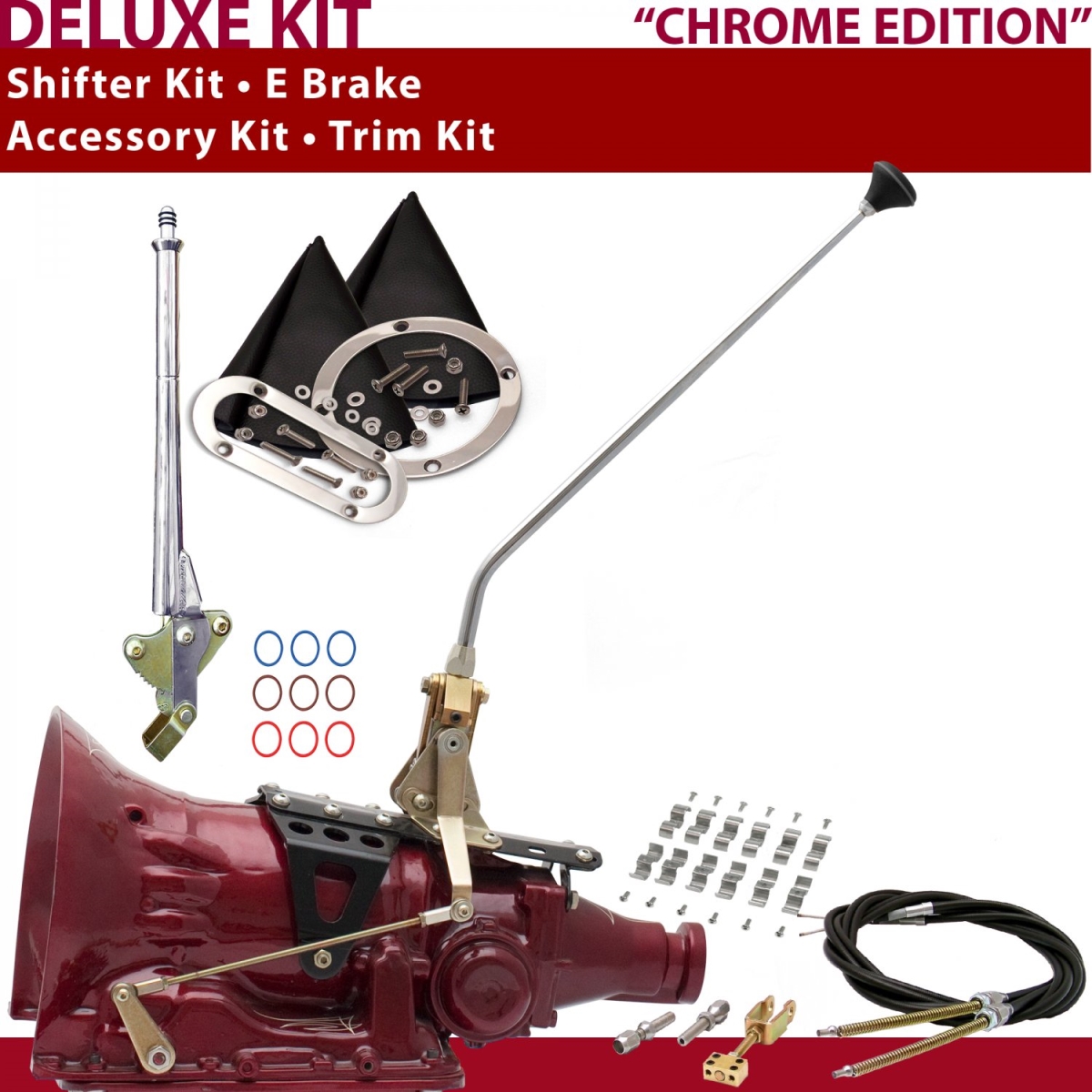 Picture of American Shifter 373337 700R4 Shifter Kit 16 in. E Brake Cable Clamp Trim Kit for CF742