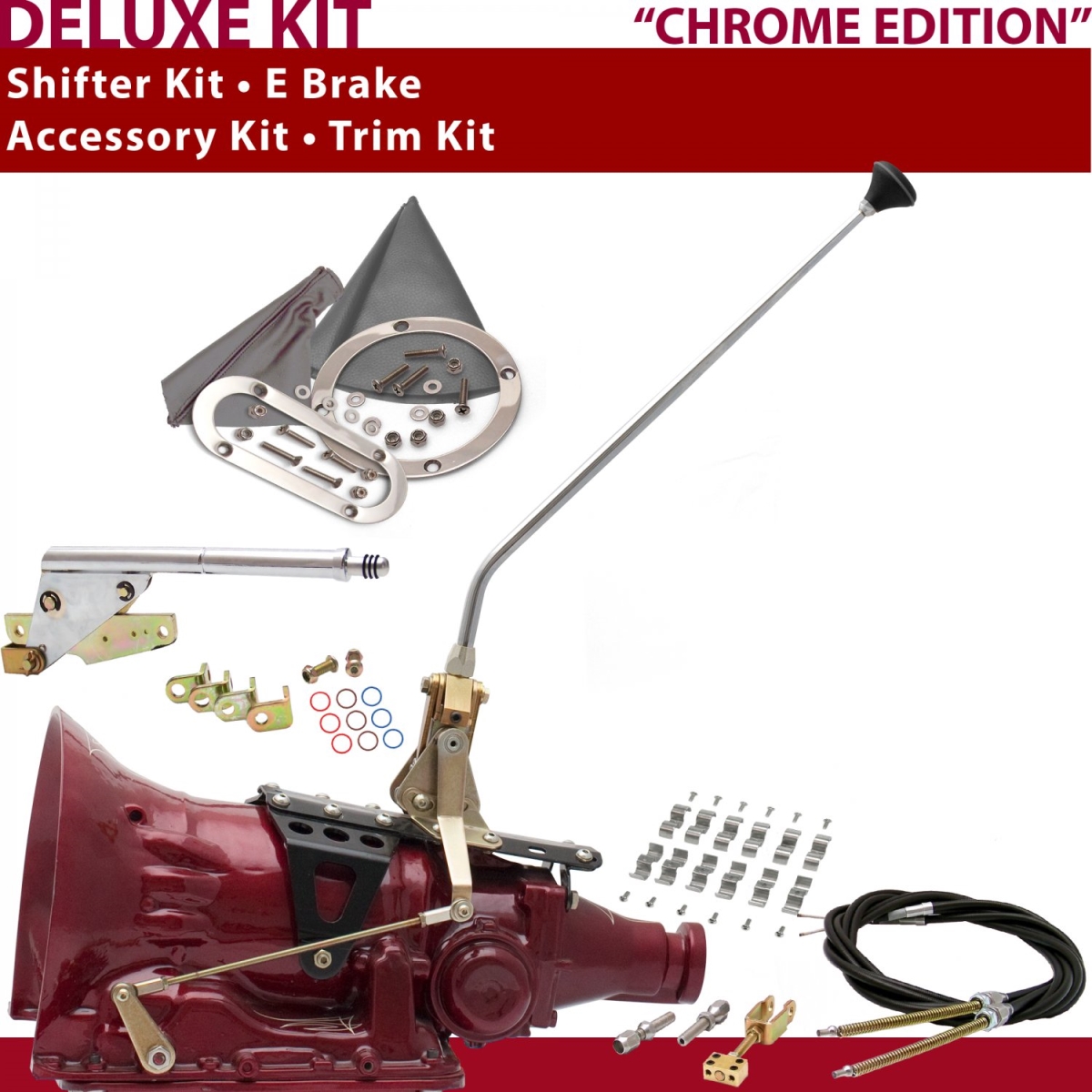 Picture of American Shifter 373353 700R4 Shifter Kit 16 in. E Brake Cable Clamp Trim Kit for CF752