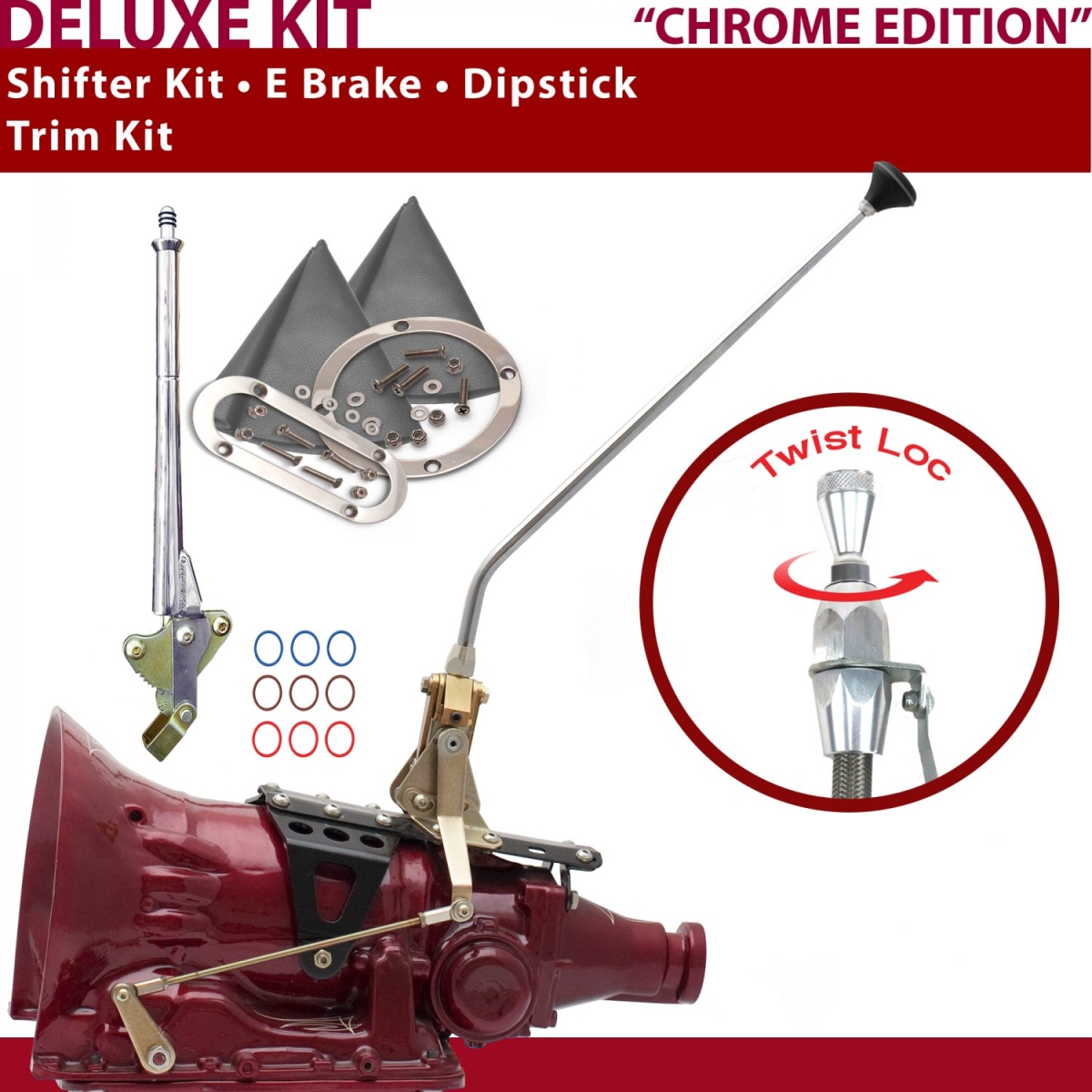 Picture of American Shifter 373458 700R4 Shifter Kit 16 in. E Brake Trim Kit Dipstick for CF7BB