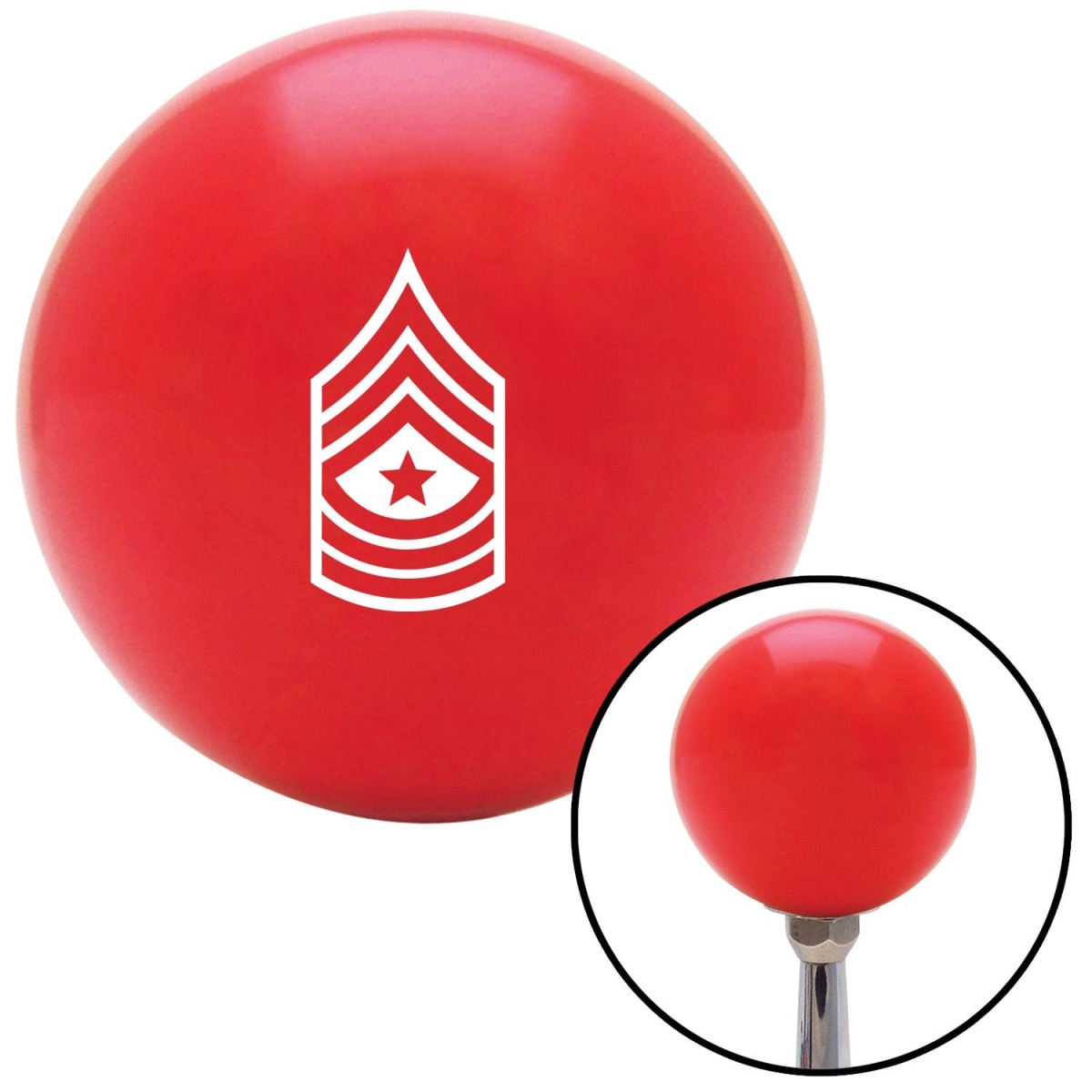 American Shifter 97875 Red Shift Knob with M16 x 1.5 Insert (White Sergeant Major)