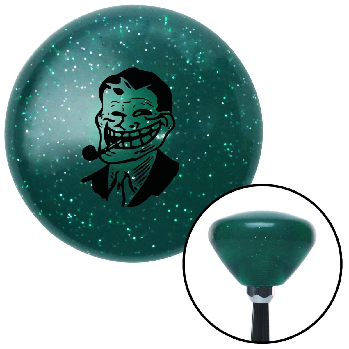 American Shifter 203515 Green Retro Metal Flake Shift Knob with M16 x 1.5 Insert (Black Troll Dad)