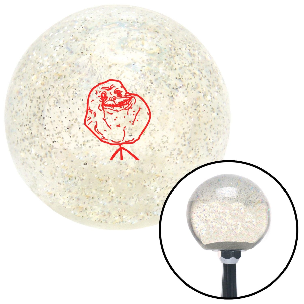 American Shifter 277382 Shift Knob (Red Forever Alone Clear Metal Flake with M16 x 1.5 Insert)