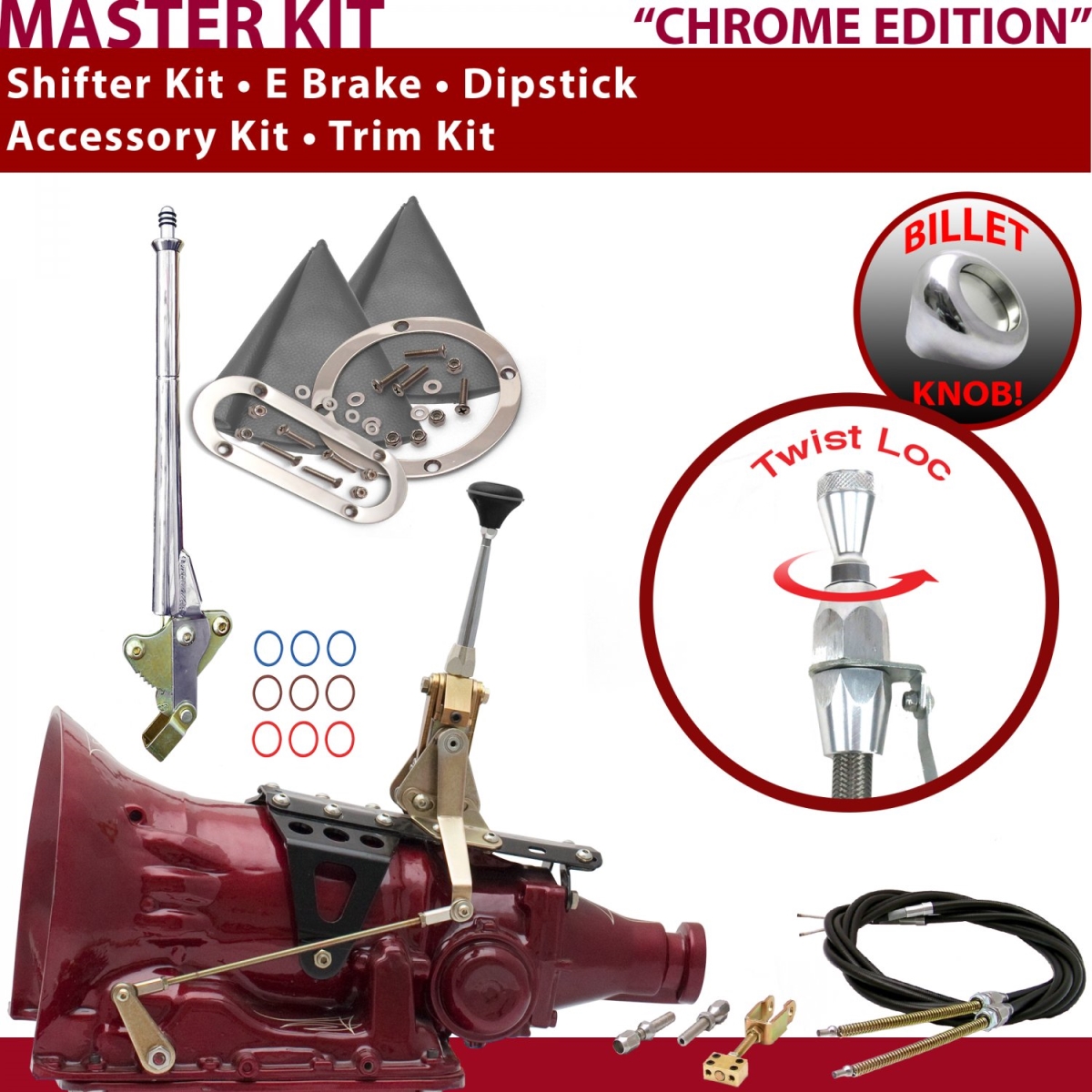 American Shifter 487428 45RFE Shifter Kit Chrome 6 in. E Brake Cable Trim Kit Dipstick for EB305 -  American Shifter Company