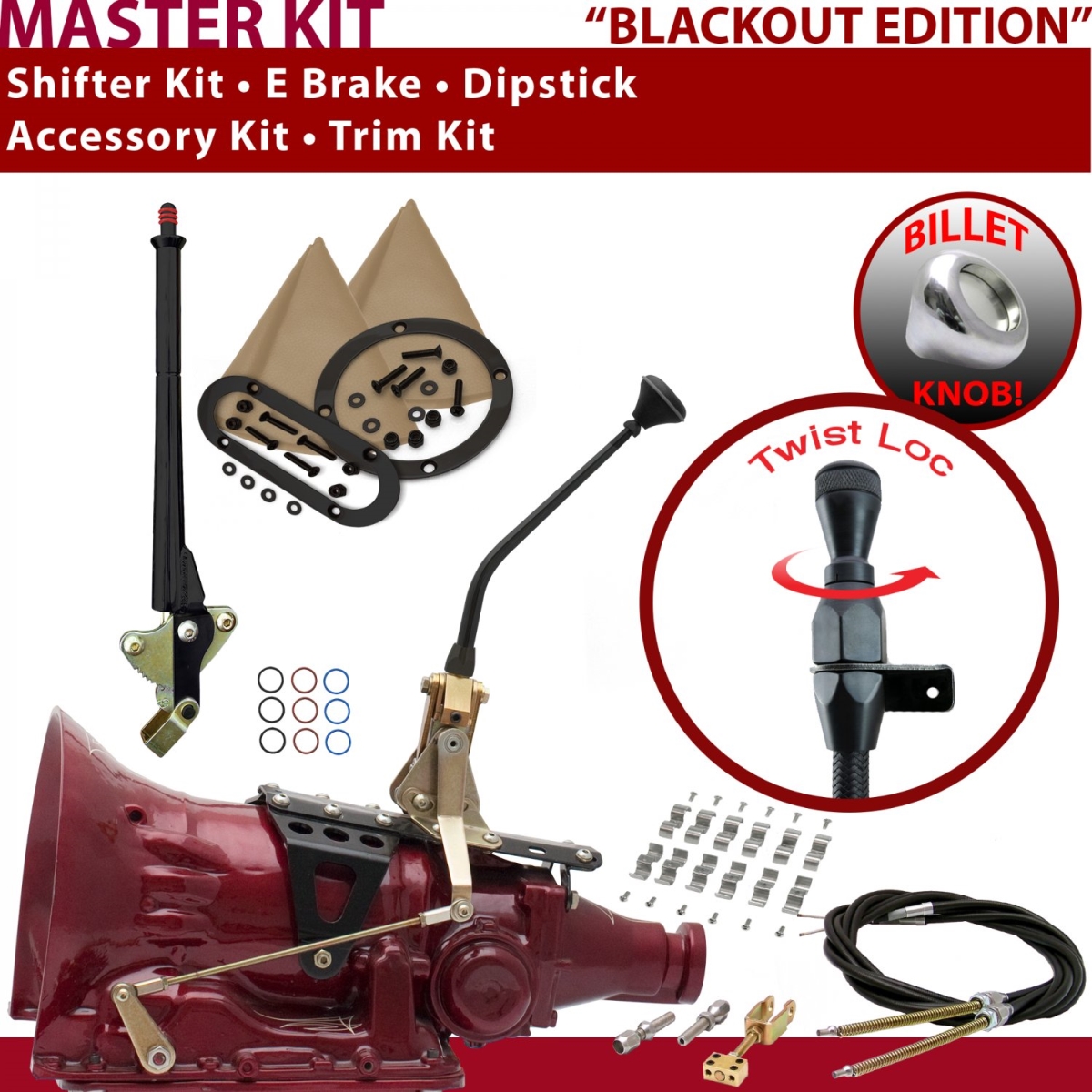 American Shifter 504163 4L60E Shifter Kit Black 10 in. E Brake Cable Clamp Trim Kit Dipstick for EF429 -  American Shifter Company