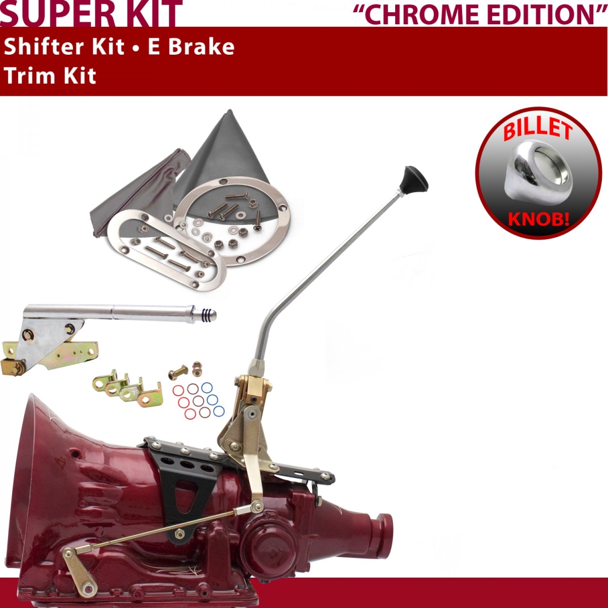 American Shifter 508051 518 Shifter Kit Chrome 12 in. E Brake Trim Kit for F034E -  American Shifter Company
